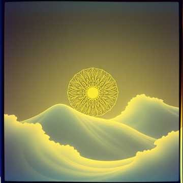 Decorative mandala design on a textured surface with a warm glow.